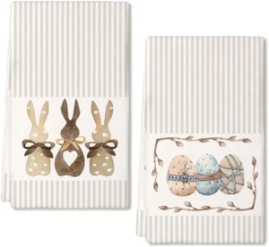 Easter Kitchen Towels for Easter Decor Beige Bunny Dish Towels 18X26 Inch Ultra - Picture 1 of 8