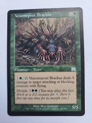 MTG Magic The Gathering Card Venomspout Brackus Creature Beast Green Onslaught  - Image 1 of 2