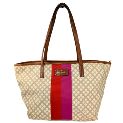 Bolso de Mano Kate Spade Harmony Logo Lona Jacquard Rayas Foto 1 de 4