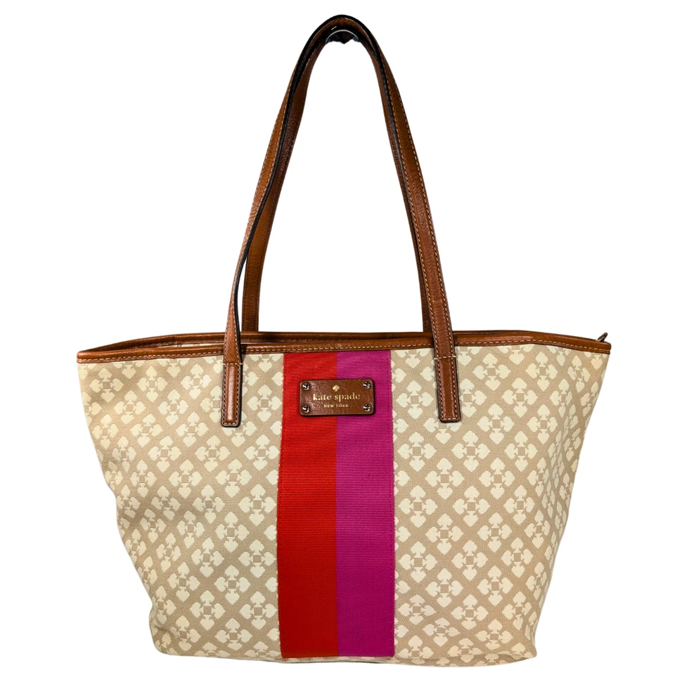 Bolso de Mano Kate Spade Harmony Logo Lona Jacquard Rayas Foto 1 de 4
