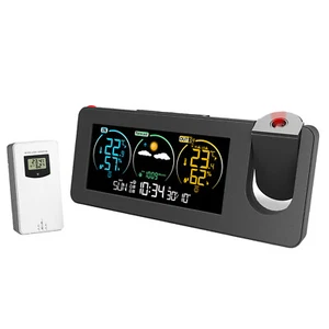 Digitaler Wecker Uhr Projektor an der Decke mit Innen Außen Temperatur - Bild 1 von 12