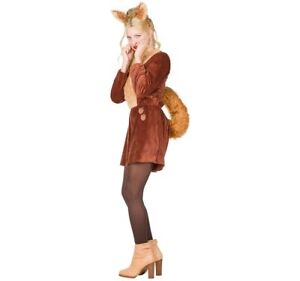Eichhörnchen Kostüm Puschel für Damen Gr. 34-44 braun Jumpsuit Karneval