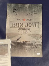BON JOVI GROUP AUTOGRAPHED 2007-2008 TOUR PROGRAM LOST HIGHWAY JSA CERT 4 AUTOS