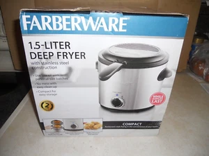 FARBERWARE 1,5 LITER KOMPAKTE EDELSTAHL FRITTEUSE MODELL # FW-DF808 IOB KLO - Bild 1 von 9