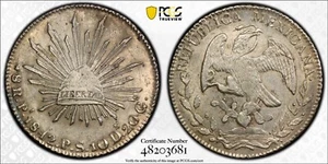 Mexico Pi PS Potosí 1842 8 Reales PCGS Au58 Pi18 - Picture 1 of 3