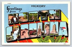 Postcard Large Letter Greetings From Hickory North Carolina  Multi View H-661  - Picture 1 of 2