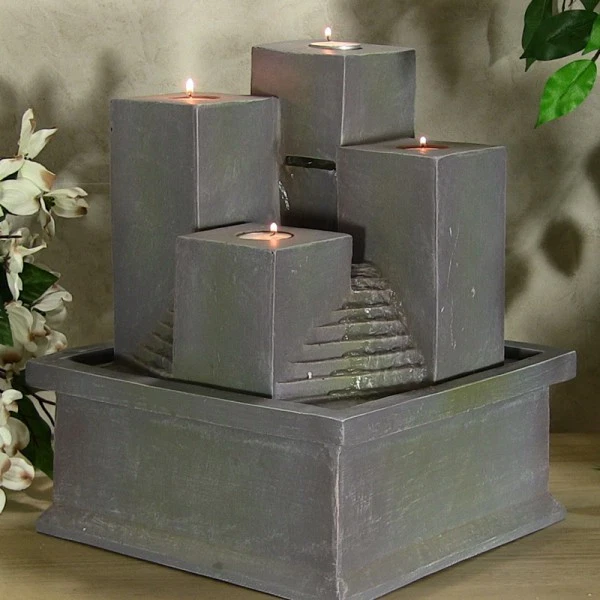 Tealight Pillar Tabletop Fountain - Image 1 of 1