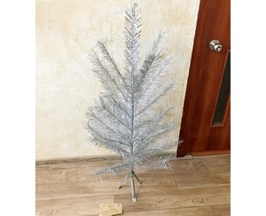 Soviet wood metal Silver Christmas tree - USSR Vintage №12 - Picture 1 of 12