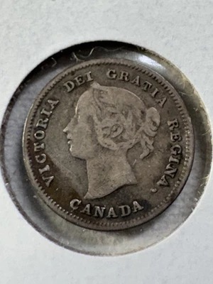1891 Canada 5 Cents Small Silver Coin - Image 1 of 4