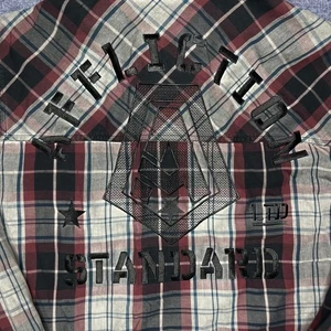 Affliction Black Premium Standard Plaid Button Up Shirt Mens Large - Picture 1 of 6