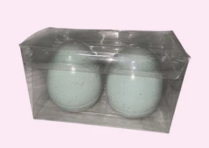 Zwei Rotkehlchen eiförmige Keramik Salz & Pfefferstreuer gesprenkelt blau - Bild 1 von 4