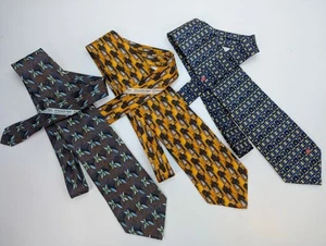 Cravatta Ermenegildo Zegna lotto di tre 100% seta Made in Italy - Foto 1 di 11
