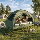 1 person Foldable Camping Tent Picnic Outdoor Hiking Bed cot w/Sleeping Bag Air