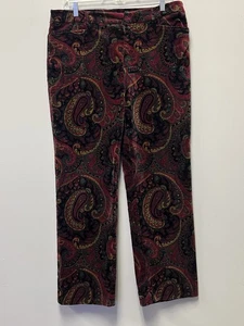 Jones New York Country Pantaloni Paisley Velluto Elasticizzati Boho Y2K—Donna 16 - Foto 1 di 7