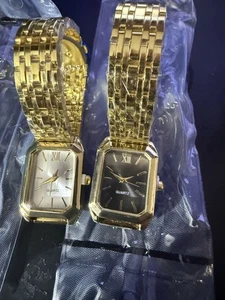 2 PCS business Luxury Women Watches Fashion Rectangle Woman Quartz Watch - Picture 1 of 6
