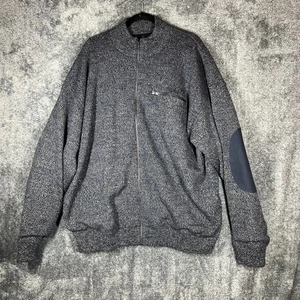 Cabelas Jacket Mens 2XL Tall Gray Wool Windstopper Lined Full Zip Elbow Patches - Picture 1 of 7