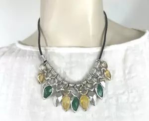 $68 Robert Lee Morris RLM Soho Yellow/Green Drop Necklace 32"L NEW - Picture 1 of 7