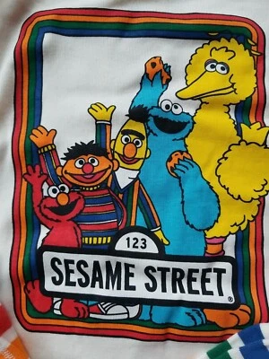 NWT Hanna Andersson SESAME STREET CHARACTERS STRIPED LONG JOHN PAJAMAS 120 6 7 - Image 1 of 4