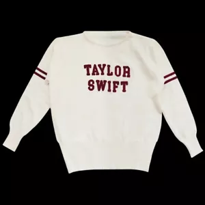 Taylor Swift Knit Sweater Ivory RED Taylors Version 22 XS Extra Small IN HAND - Picture 1 of 3
