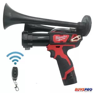 M12 Milwaukee 12v Taladro Tren Bocina de Aire Doble Negro Trompetas de Aire con CONTROL REMOTO - Imagen 1 de 12