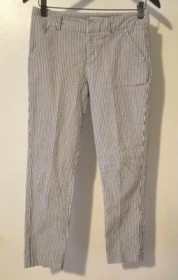 Pantalón Merona Gris Blanco Rayas Calce Clásico Pierna Cónica Algodón 100% Talla 2 Clásico  Foto 1 de 4