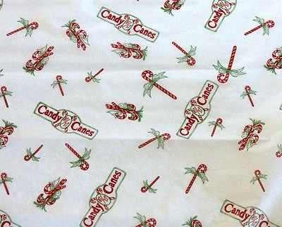 CANDY CANE Christmas Tissue Paper on White background # 407 ~ 10 Large Sheets - Image 1 of 2