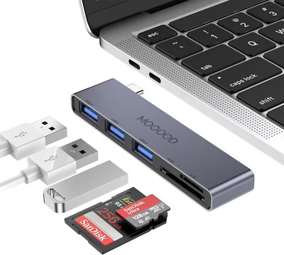 USB C Hub,adattatore USB multiporta per Macbook Pro e accessori aria,5 in 1 USB - Immagine 1 di 4