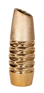 Moderne Dekovase Blumenvase Tischvase Vase aus Keramik gold 13x33 cm - Bild 1 von 8