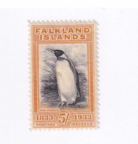 FALKLAND ISLANDS # 74 VF-MLH 5sh KING PENGUIN Cover
