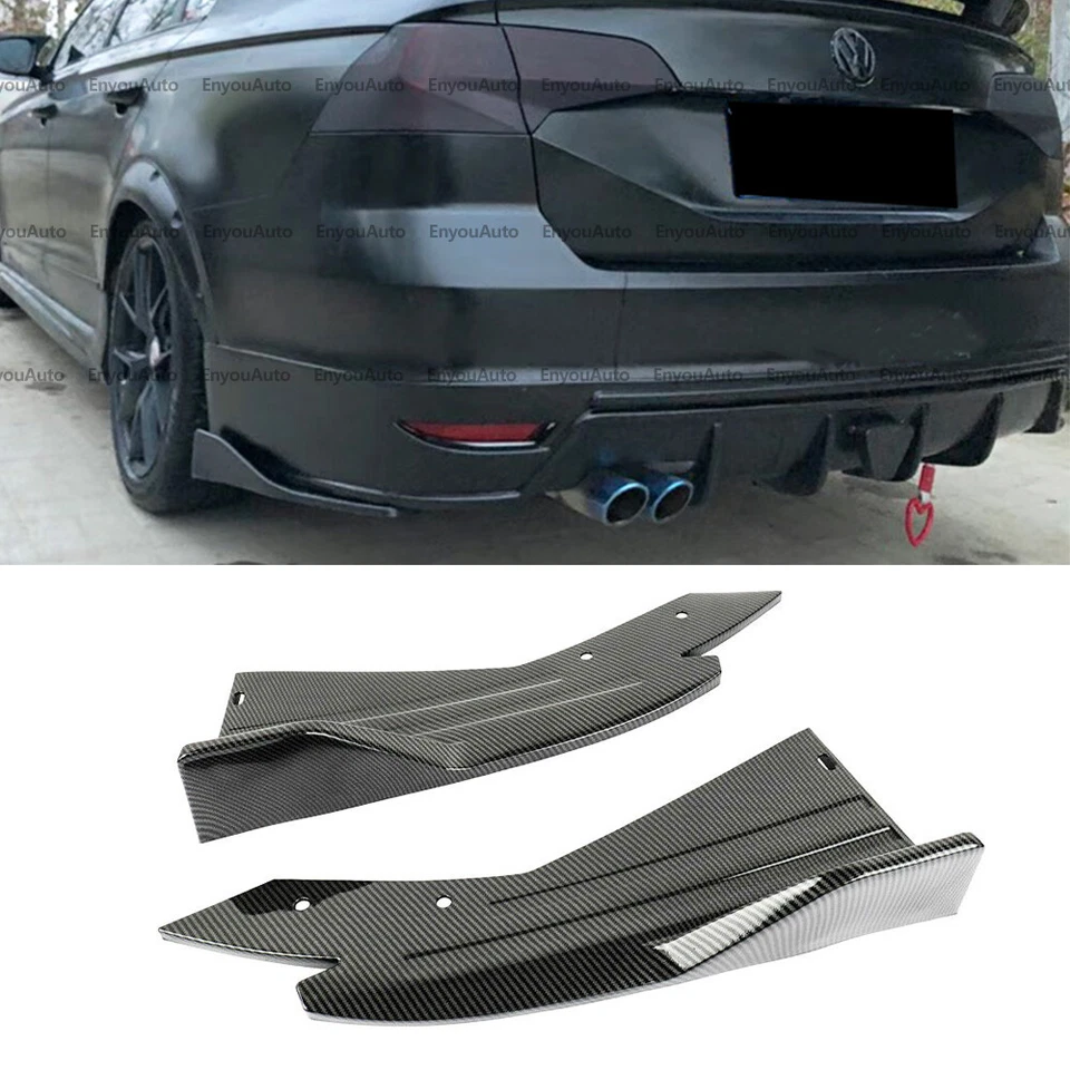 For Volkswagen Passat Universal Rear Bumper Lip Splitter Diffuser Carbon Fiber - Image 1 of 4