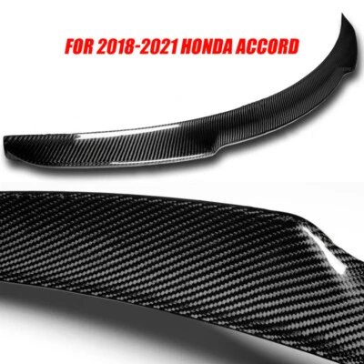 Fit 2018-2022 Honda Accord Real Carbon Fiber Rear Deck Trunk Lid Spoiler Wing Foto 1 de 4