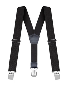 Buyless Fashion Heavy Duty Textured Suspenders Men 48 Adjustable Straps 1 1/2 Y - Picture 1 of 77