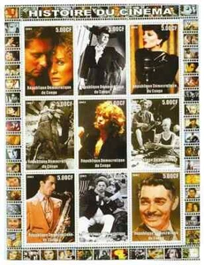 Congo - Hoja de estampillas de historia del cine 9015 - Imagen 1 de 1