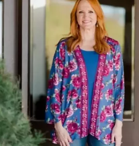 Kimono Pioneer Donna L/XL Morso di Squalo Blu Rosso Rosa Aperto Frontale Nuovo con etichette - Foto 1 di 1