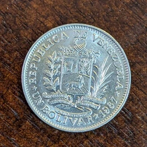 Venezuela Un Bolívar 1967 Níquel Y#42 Désiré-Albert Barre UN BOLÍVAR - Imagen 1 de 3