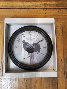 FirsTime Manufactory- " Homestead Rooster " - Wall Clock - Battery Operated - Picture 1 of 6