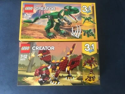 LEGO Creator “3-in-1” (31058) Mighty Dinosaurs & (31073) Mythical Creatures -New - Image 1 of 4
