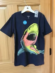 NWT Carter's Boys Navy Blue Shirt Shark 5,7,10,12,14 - Picture 1 of 1