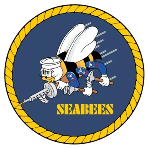 US Navy SEABEES Original Logo Vinyl Sticker 3 inch diameter - Picture 1 of 1