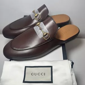 Gucci Women’s Princetown Horsebit Leather Slipper Backless Loafer Brown Sz 38.5 - Picture 1 of 9