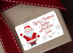 Personalised Christmas From Santa With Love Gift Present Sticker Label L005 X 63 - Picture 1 of 3