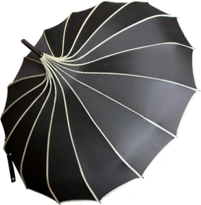 Pagoda Peak Old-Fashionable Ingenuity Umbrella Parasol (Black) - Picture 1 of 12