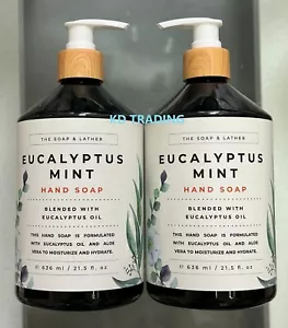 (2-Pack) THE SOAP & LATHER ~ EUCALYPTUS MINT ALOE VERA Cleansing HAND SOAP Wash - Picture 1 of 3