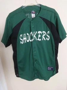 Vintage "Shockers" # 3 Req League Baseball/Softball Jersey Sewn Logos Men L - Picture 1 of 6