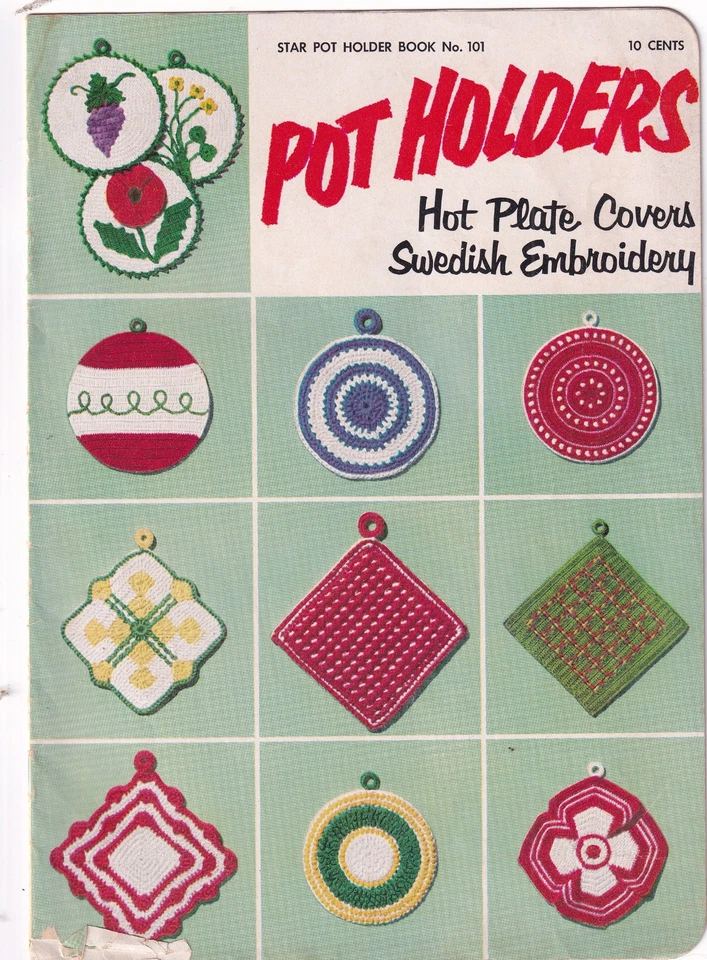 Star Pot Holders 1953 cubierta de placa caliente bordado sueco libro estrella n.º 101 Foto 1 de 1