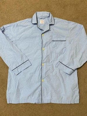 Рубашка пижама мужская Brooks Brothers средний размер синяя 1818 рубашка для сна на пуговицах *читайте - Изображение 1 из 4