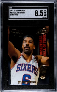 1993 Action Packed 24 Kt. Gold #56G Julius Erving SGC 8.5 - Picture 1 of 2