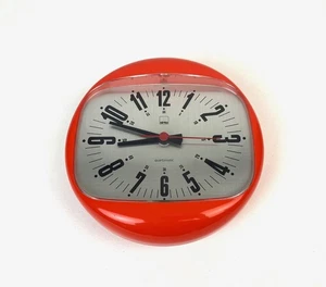 Rare 70s space age mid century vintage orange pop art colani age wall clock SHG - Picture 1 of 9