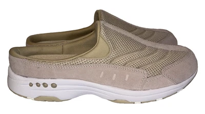 Zapatos zueco Easy Spirit Travel Time beige natural sin cordones cuero para mujer 10N Foto 1 de 4