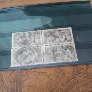 Block Of Four Seahorses Perfins - Picture 1 of 1